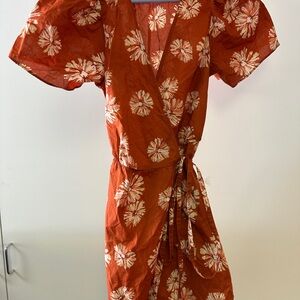 Madewell Orange Floral Mini Dress